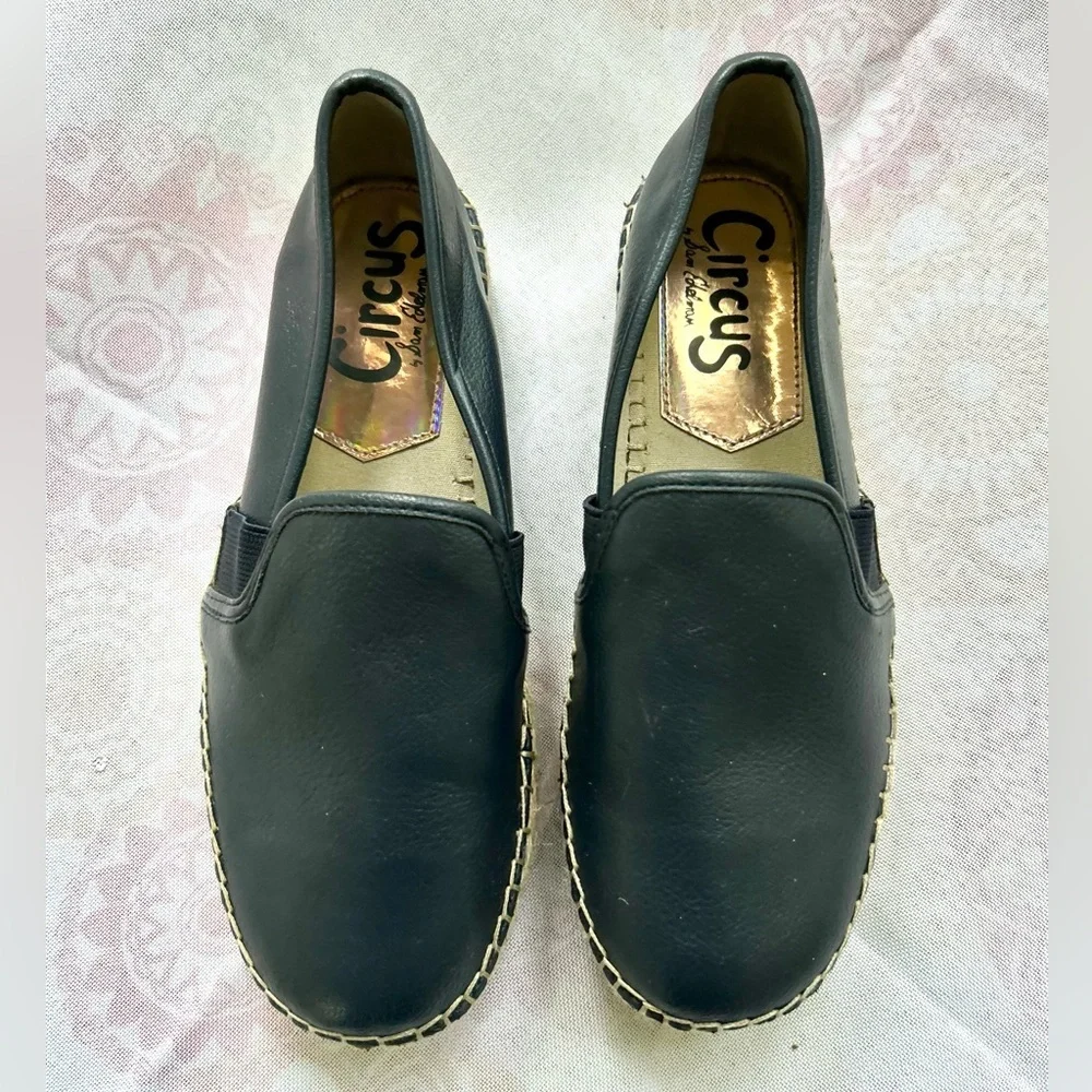 Circus by Sam Edelman Cora Navy Blue Size 7.5 Espadrille Leather Platform